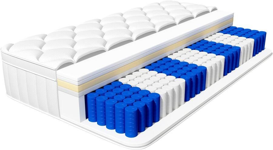 Elekiatech Matras 90 x 200 cm 25 cm Dik Eenpersoonsmatrassen-Latex Pocketvering Matras Anti-Allergische met 9-laags Composietstructuur - Foto 6