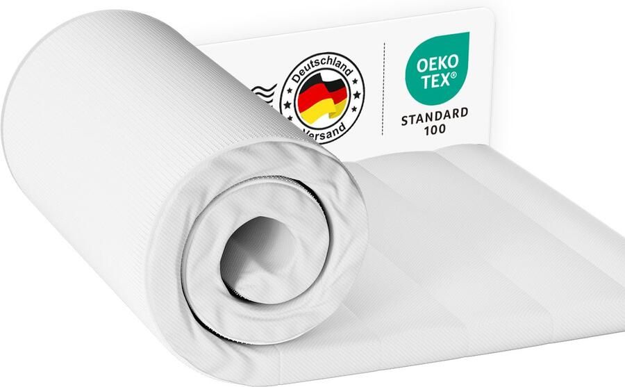 Elekiatech Topper 90x200 Topmatrassen Topdekmatras 7-Zone Memory Foam Topper Matras Dubbele Schuimlaag & Antislip Ademend & Antiallergisch Medium Hard Medium Hardheid 6 cm Dik