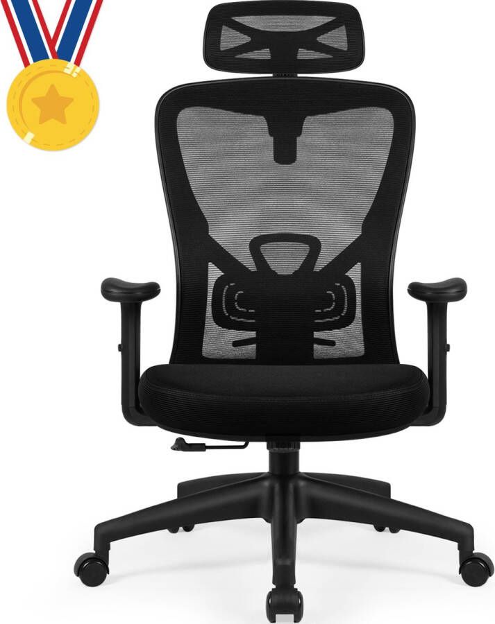 Elekiatech Ergonomische Bureaustoel Bureaustoelen met Vergrendeling in Elke Hoek van 90° tot 135°-Office Chair met Verstelbare Hoofdsteun Armleuningen en Lendensteun- Geschikt voor Volwassenen tot 150kg Belasting Zwart - Foto 9