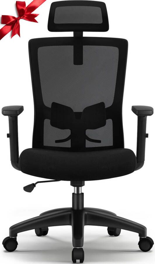 Elekiatech Ergonomische Bureaustoel Bureaustoelen met Verstelbare Hoofdsteun Armleuningen en Lendensteun-Office Chair met Schommelend Achteroverleunen tot 135° Geschikt voor Volwassenen tot 150kg Belasting Zwart - Foto 6