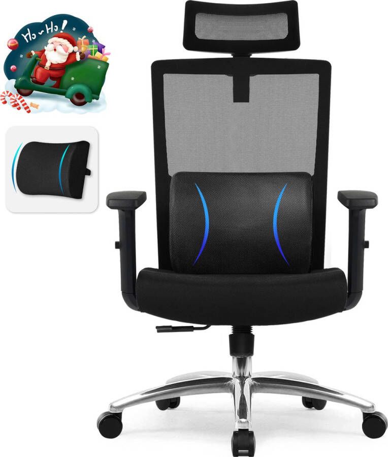 Elekiatech Ergonomische Bureaustoel Bureaustoelen met Vergrendeling in Elke Hoek van 90° tot 135°-Office Chair met Verstelbare Hoofdsteun Armleuningen en Lendensteun- Geschikt voor Volwassenen tot 150kg Belasting Zwart - Foto 5