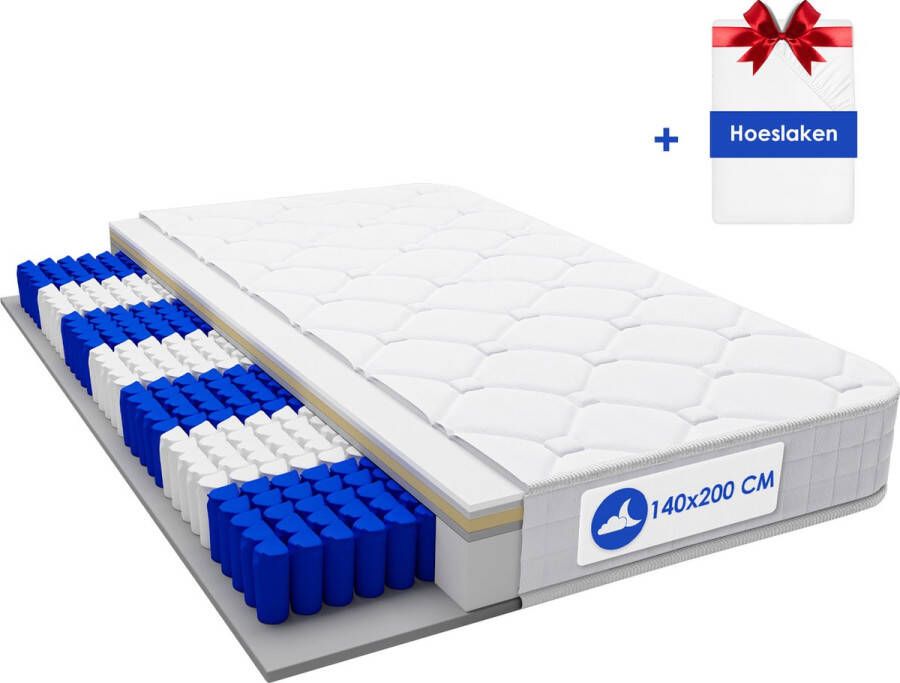 Elekiatech matras 140x200 cm-22 cm dik-tweepersoonsmatrassen-Latex pocketvering matras-Anti-Allergische-met 9-laags composietstructuur - Foto 2