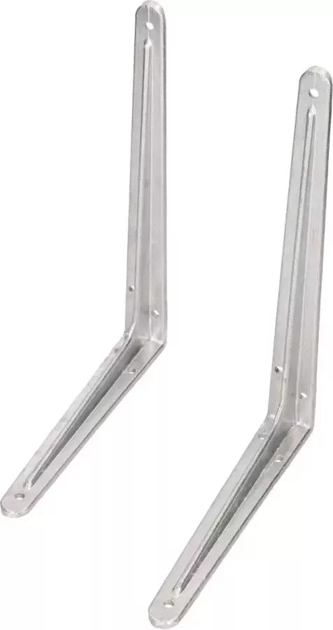 Element Systeem 2x Plankdragers planksteunen aluminium 25 x 30 cm tot 100 kg zilverkleurig schapdragers opbergsysteem kledingkast voorraadkast plankdragers consoles