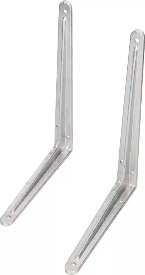 Element Systeem 2x Zilveren aluminium plankdragers planksteunen Hercules 20 x 17 cm tot 100 kg 200 x 175 mm Opbergsysteem Kledingkast voorraadkast plankdragers consoles