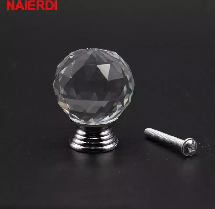 MerkIoos 2 Stuks Luxe Crystal Ladeknop 30X30mm Handvat Ladeknop Meubelknop Home Decor Handgrepen