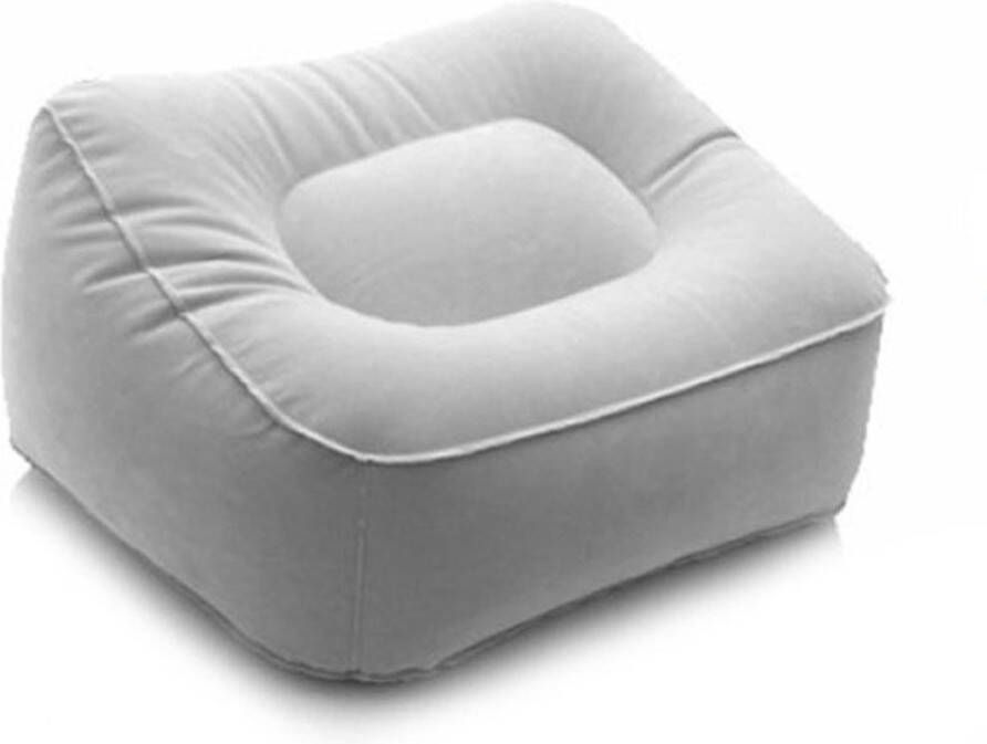 Elemental Goods Handige Opblaasbare Voetsteun Grijs Bureau Kantoor Stoel Ergonomisch Houding Comfort Ondersteuning Voetenbank Werkplek Accessoire Verlicht Vermoeidheid Voetkussen Zachte Steun