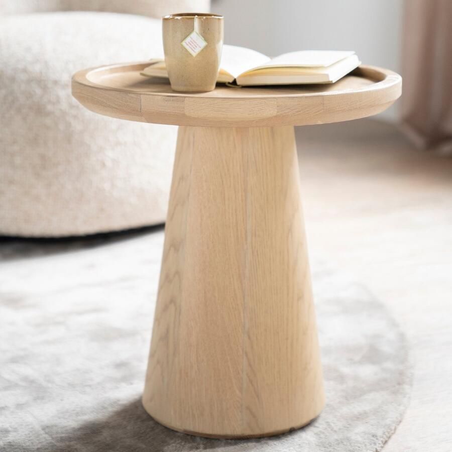 Eleonora Bijzettafel Leia Eikenhout 46cm Naturel Rond - Foto 2