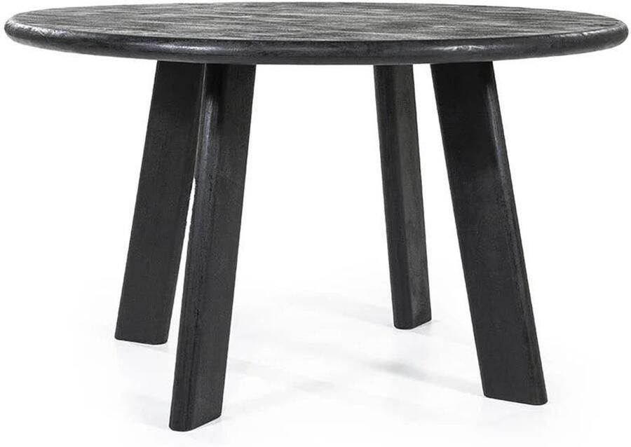 Eleonora Ronde Eettafel Fynn Mangohout 130cm Zwart