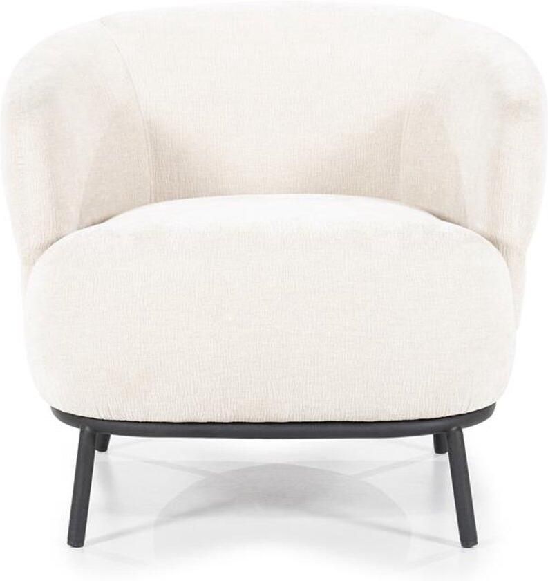 Eleonora Fauteuil David in beigekleurige stof met zwart metalen onderstel van Meubelen - Foto 2