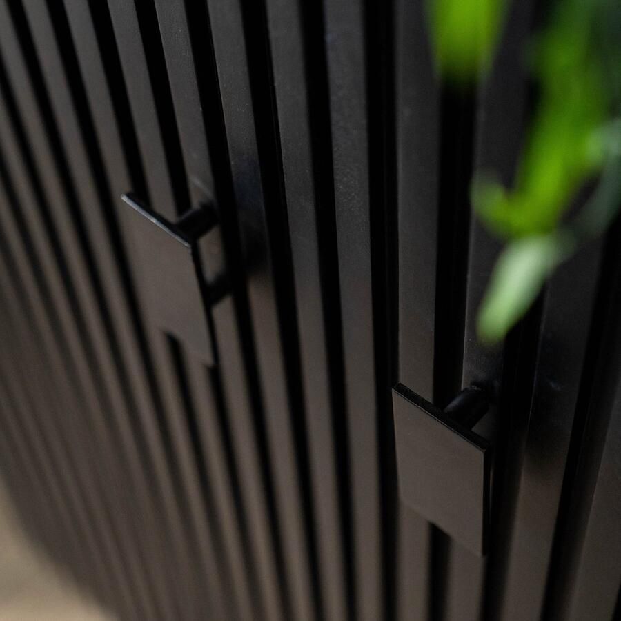 Eleonora Opbergkast Remi Mangohout en metaal Zwart 170 x 96cm - Foto 2