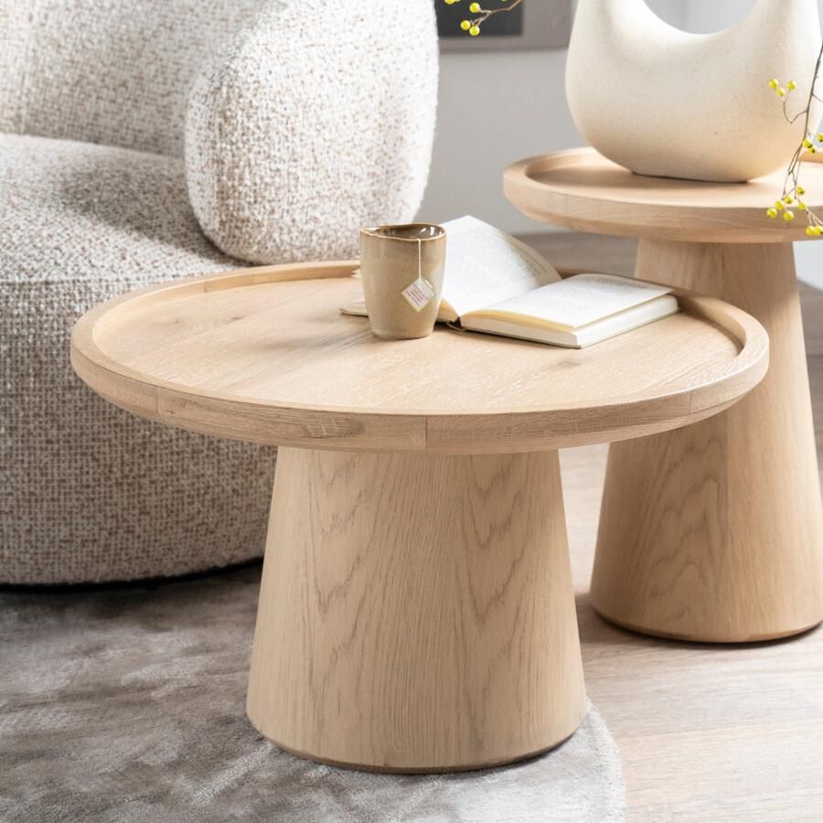 Eleonora Salontafel Leia Eikenhout 66cm Naturel Rond