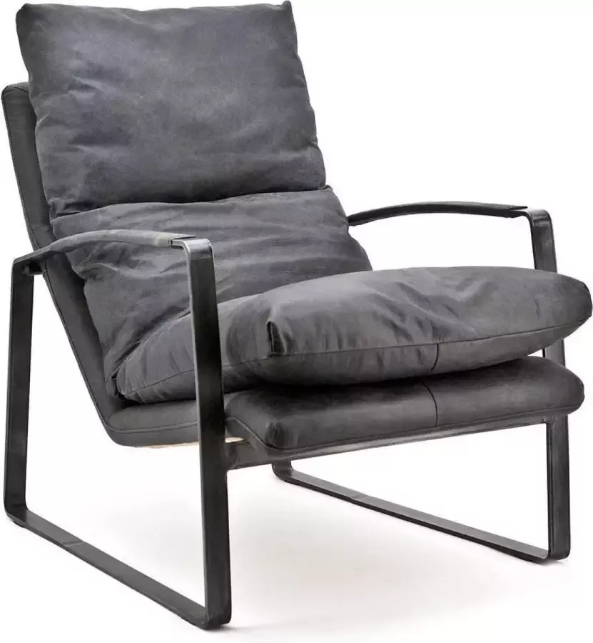Eleonora Fauteuil Lex Antraciet vintage leer