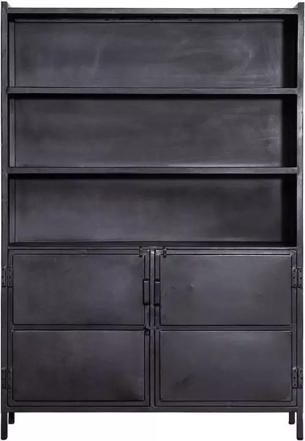 Eleonora Industriële opbergkast Steel met 2 deuren zwart - Foto 3