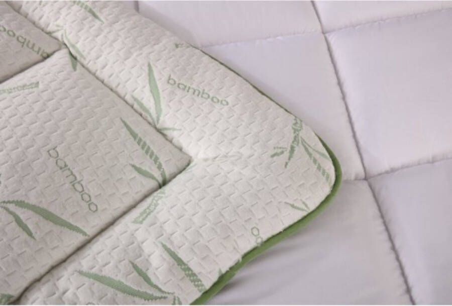 Elfida Tweepersoons Bamboe Topper Matrasbeschermer 100% Anti Allergisch Wasbaar 160x200 cm