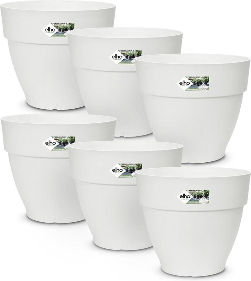 Elho Gardebruk Bloempot Vibia Campana Set van 6 Rond 35x29cm Wit
