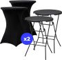 ElixPro 2x Zwarte Statafel + 2x Zwarte Statafelrok Partytafel Staantafel Weerbestendig en Robuust Cocktailtafel Partytafel Hoge Staan Tafel 80x110cm Klaptafel Inklapbaar Zwart - Thumbnail 2