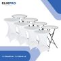 ElixPro 4x Witte Statafel + 4x Witte Statafelrok Partytafel Staantafel Weerbestendig en Robuust Cocktailtafel Partytafel Hoge Staan Tafel 80x110cm Klaptafel Inklapbaar Wit - Thumbnail 2