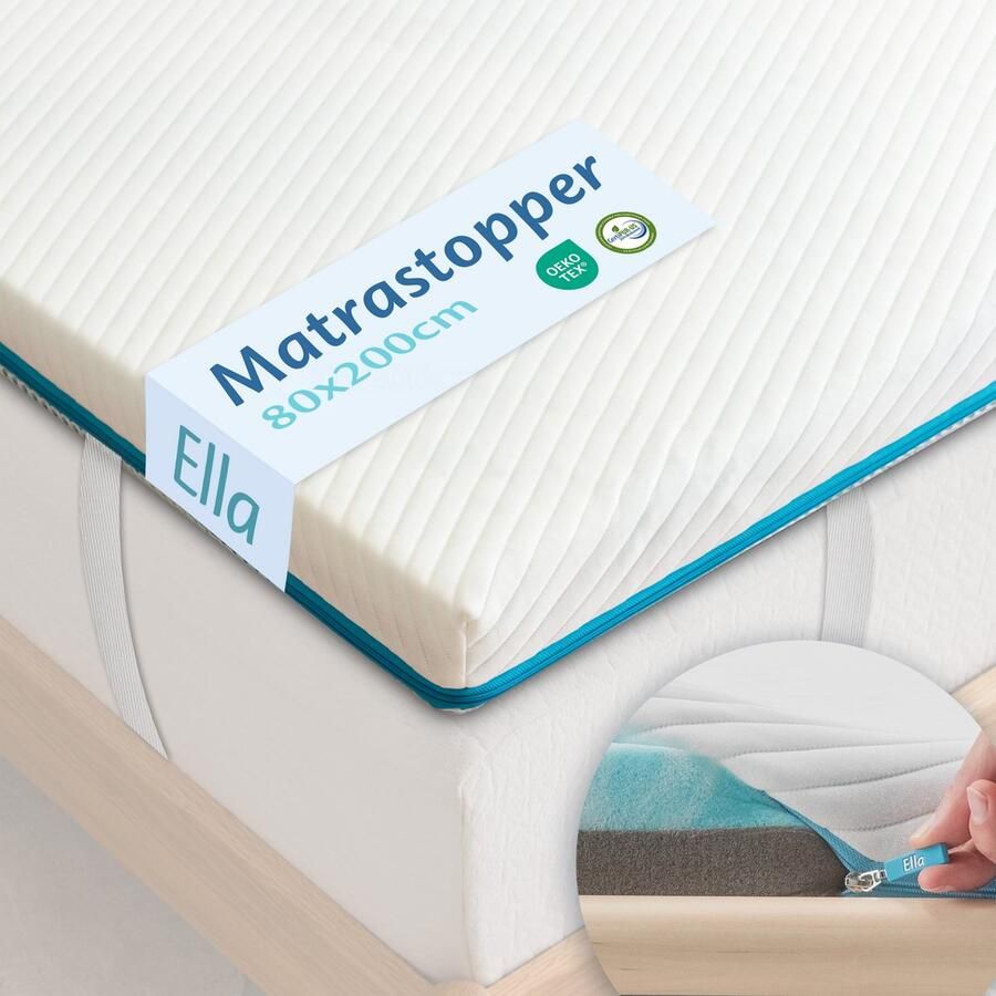 Ella Topper 80x200 cm Matras Topdekmatras Matrastopper Gel Infused Traagschuim & Aircell-schuim Medium Hardheid