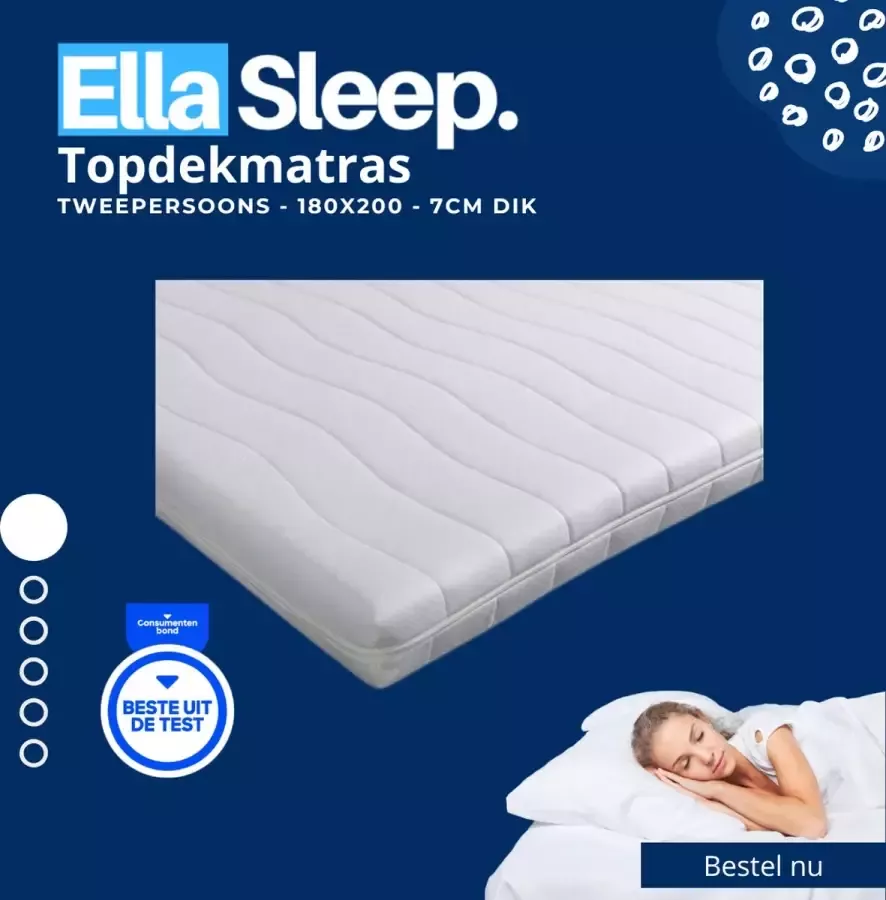 Berry Sleep Hotel Deluxe Topper 180x200 Topdekmatras Koudschuim Tencel 7cm dik