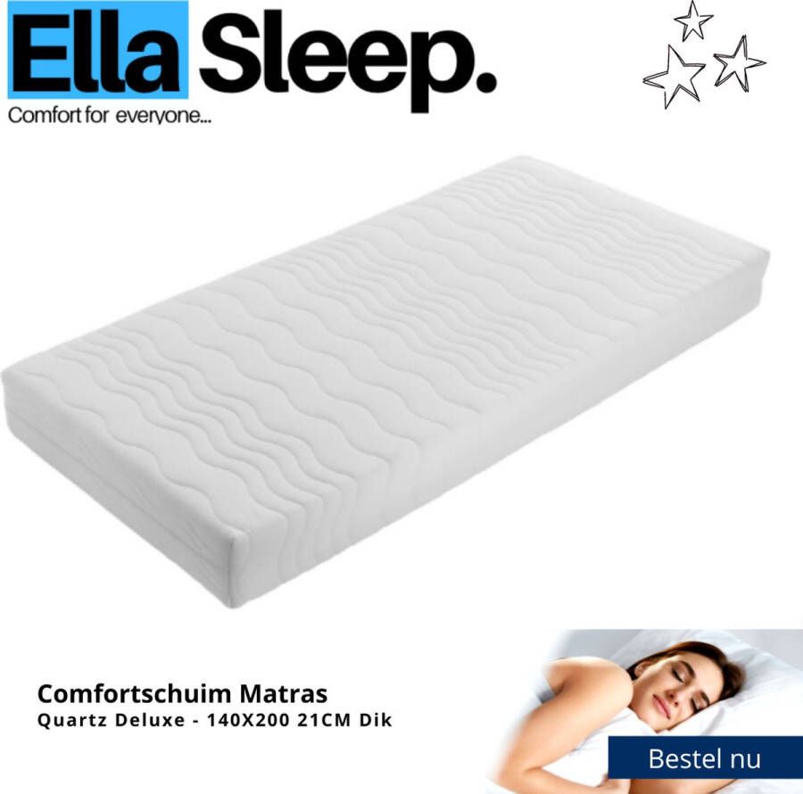 Ella-Sleep Quartz Deluxe 7 Zone Tweepersoons 140x200 21cm Comfortschuim matras Anti-allergisch Tencel