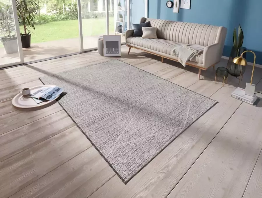 Elle Decoration Binnen & buiten vloerkleed Blois crème antraciet 154x230 cm - Foto 2