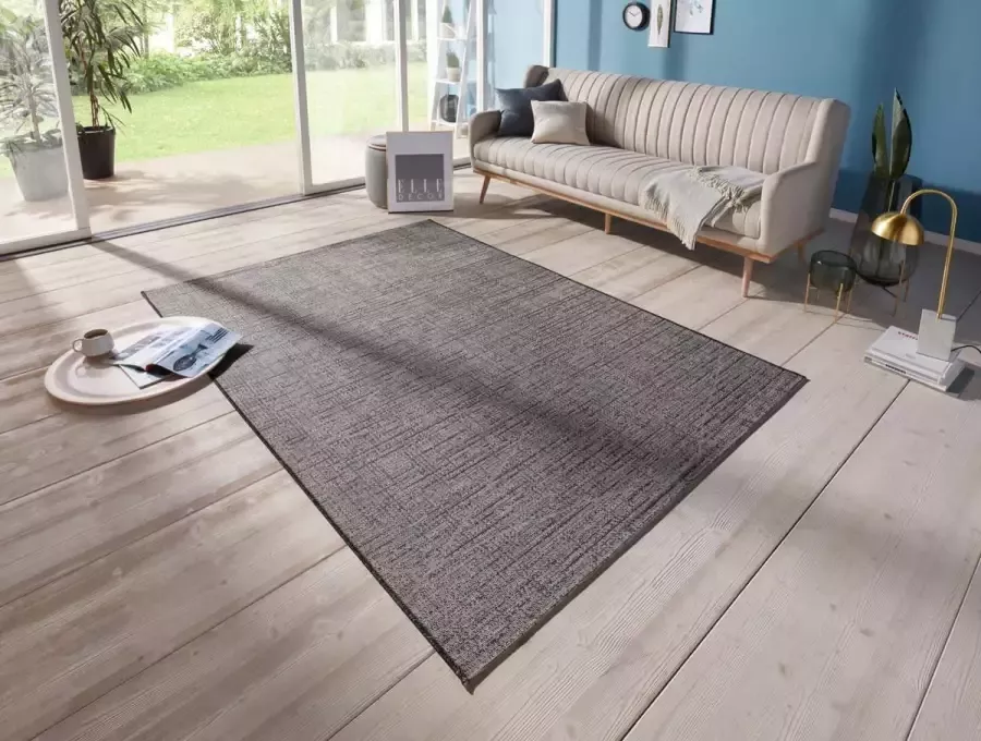 Elle Decoration Binnen & buiten vloerkleed Blois grijs antraciet 77x150 cm - Foto 2