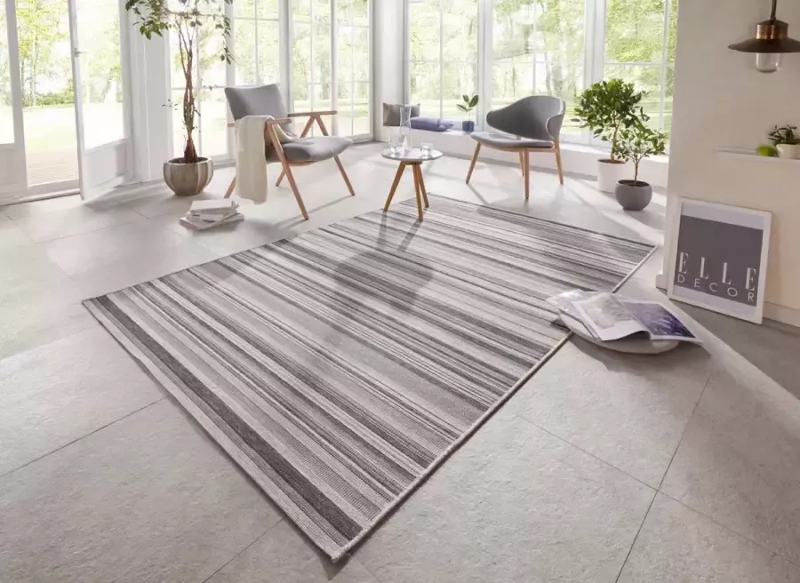 Elle Decoration Binnen & buiten vloerkleed Calais antraciet grijs 80x150 cm - Foto 3