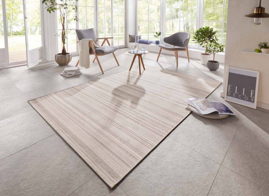 Elle Decoration Binnen & buiten vloerkleed Calais beige taupe 200x290 cm