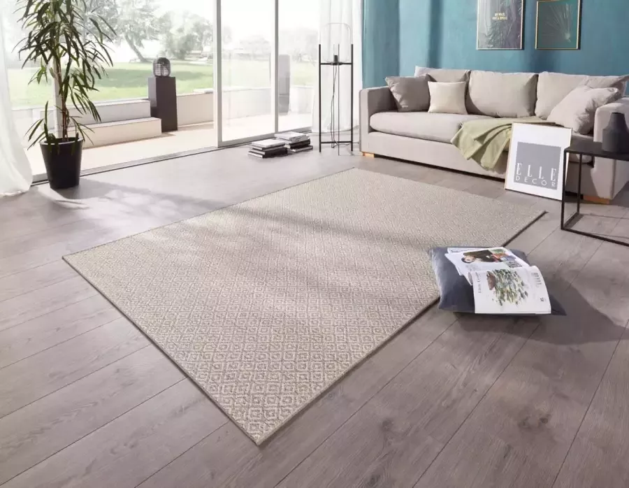 Elle Decoration Binnen & buiten vloerkleed Croix beige crème 80x150 cm - Foto 2