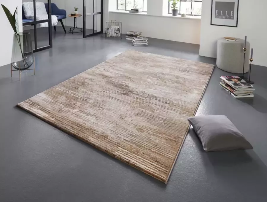 Elle Decoration Design vloerkleed Trappes bruin crème 120x170 cm - Foto 2