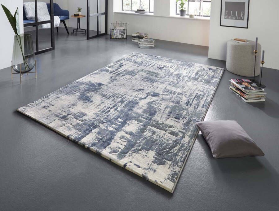 Elle Decoration Design vloerkleed Vernon blauw grijs 160x230 cm