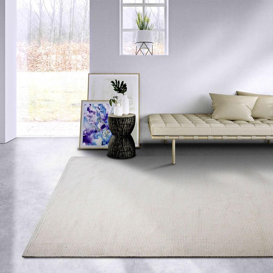 Elle Decoration Wollen Vloerkleed Delhi Crème Laagpolig Tapijt 80x150 cm