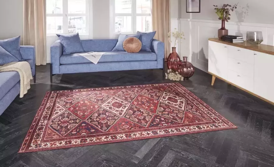 Elle Decoration Kelim vloerkleed wijnrood 80x150 cm