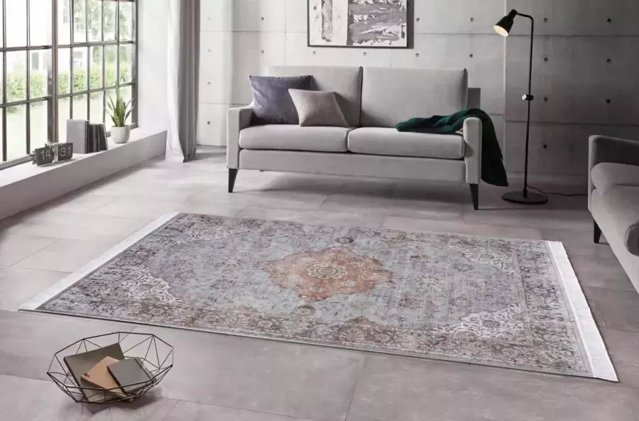 ELLE DECORATION Design-vloerkleed Keshan Derya Fluwelige korte pool oriëntaals design met franje zijde look woonkamer slaapkamer robuust gemakkelijk in onderhoud