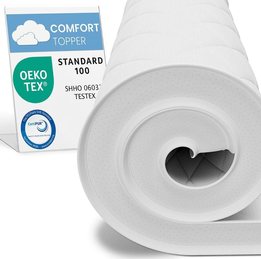 ELONEO Comfortschuim Matras Topper 120x200 cm 6 cm Dik Ademende Toppermatras voor Traditionele en Boxspring Bedden - Foto 3