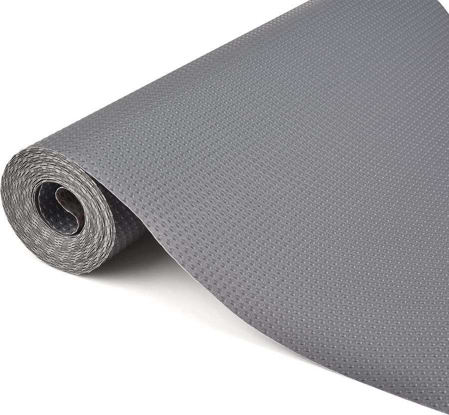 Eluckin Lademat antislip 45 x 500 cm ladebekleding niet-klevende EVA-kunststof waterdichte antislipmat voor planken kasten laden koelkast thuis kantoor vrije snit grijs