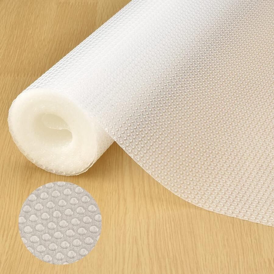 Eluckin Lademat antislip 45 x 500 cm ladebekleding niet-klevende EVA-kunststof waterdichte antislipmat voor planken kasten laden koelkasten thuis kantoor vrije snit transparant