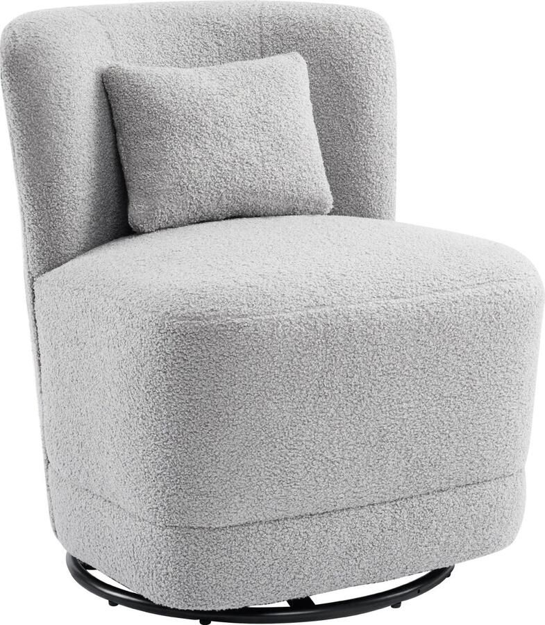 EMBYANCE™ EMBYANCE Luxe Draaifauteuil TV Meubel Velvet Bekleding Incl. Kussen Grijs 58x63x72cm