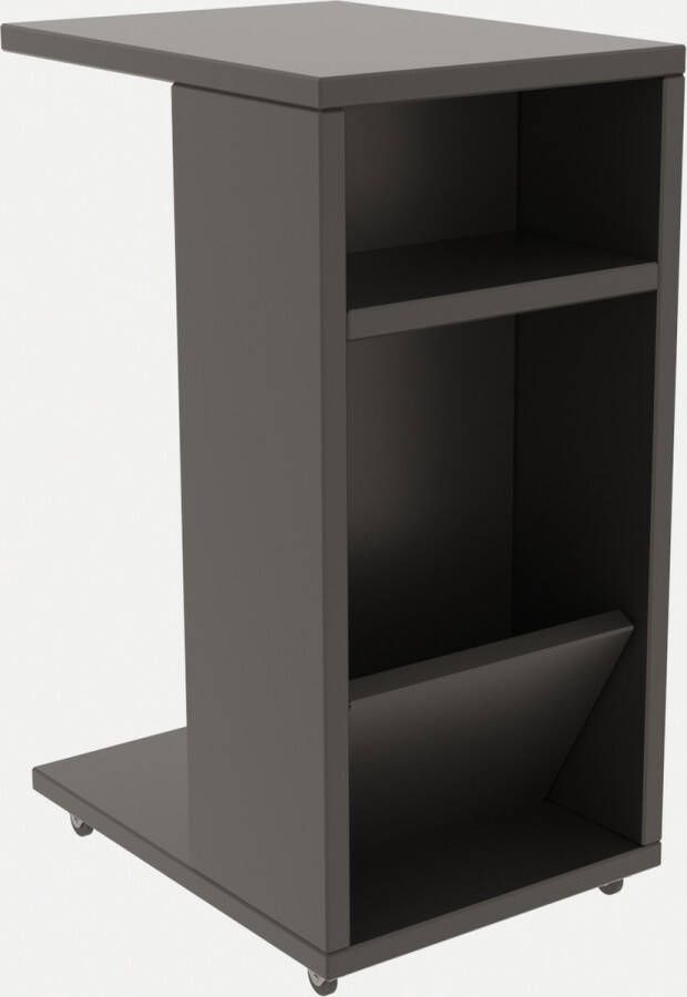 Emob Bijzettafel 100% Melamine Gecoat 18mm Dik 30x63x40cm Antraciet Hoektafels Antraciet Melamine Hoektafels Op voorraad