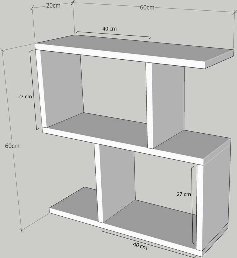 Emob Bijzettafel 18mm Dik 60x60x20 cm Antraciet - Foto 2