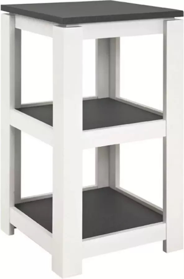 Haku EMOB Bijzettafel Marius 40x40cm 1 legplank wit antraciet Hoektafels Wit; Antraciet MDF Hoektafels Op voorraad - Foto 2