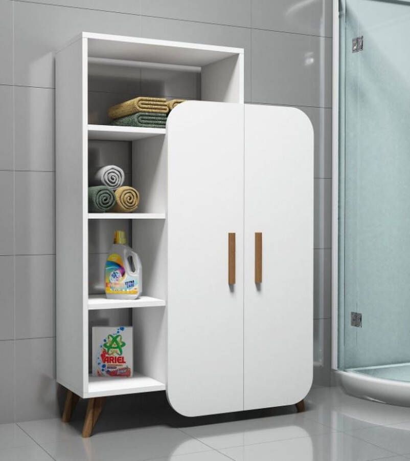 Kalune Design Giga Meubel Boekenkast Walnoot|Wit Hout 90x32x132cm Form - Foto 3