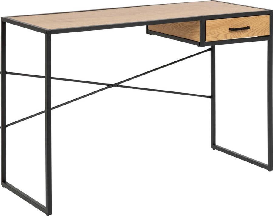 Leen Bakker Bureau Montijo eiken zwart 77 1x110x50 cm - Foto 6