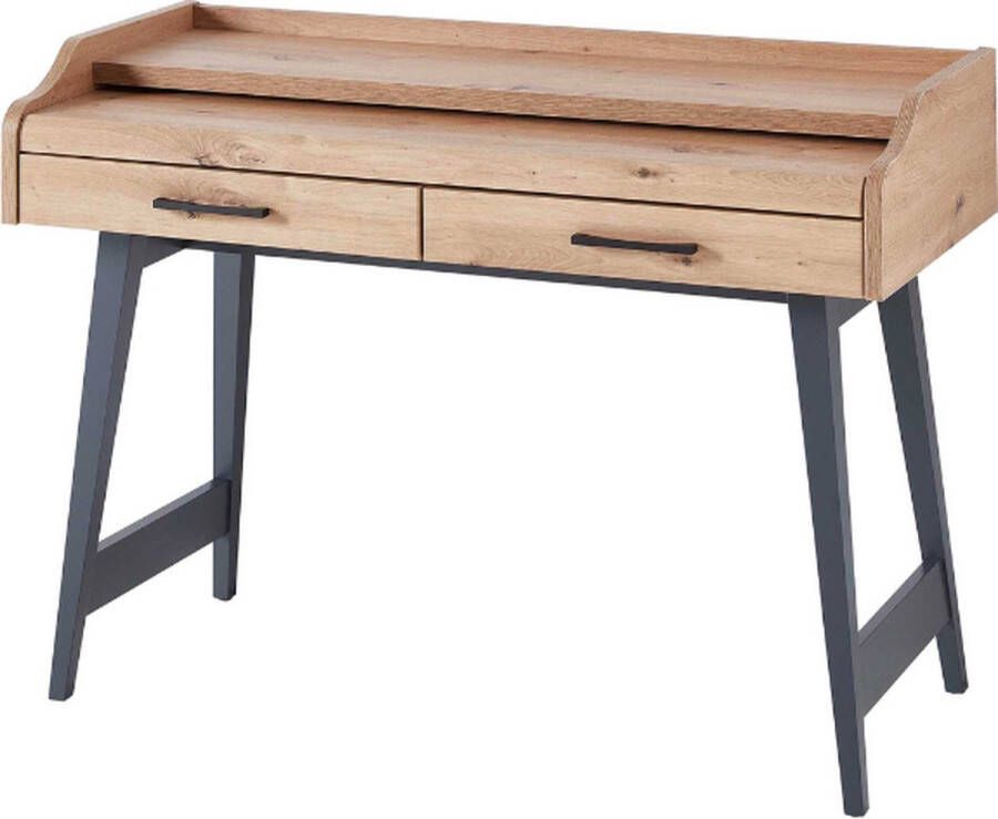 Emob Bureau Woody Fashion 120 x 60 x 75 cm Walnut Brown Bureautafels Bruin Spaanplaat Bureautafels Op voorraad - Foto 2