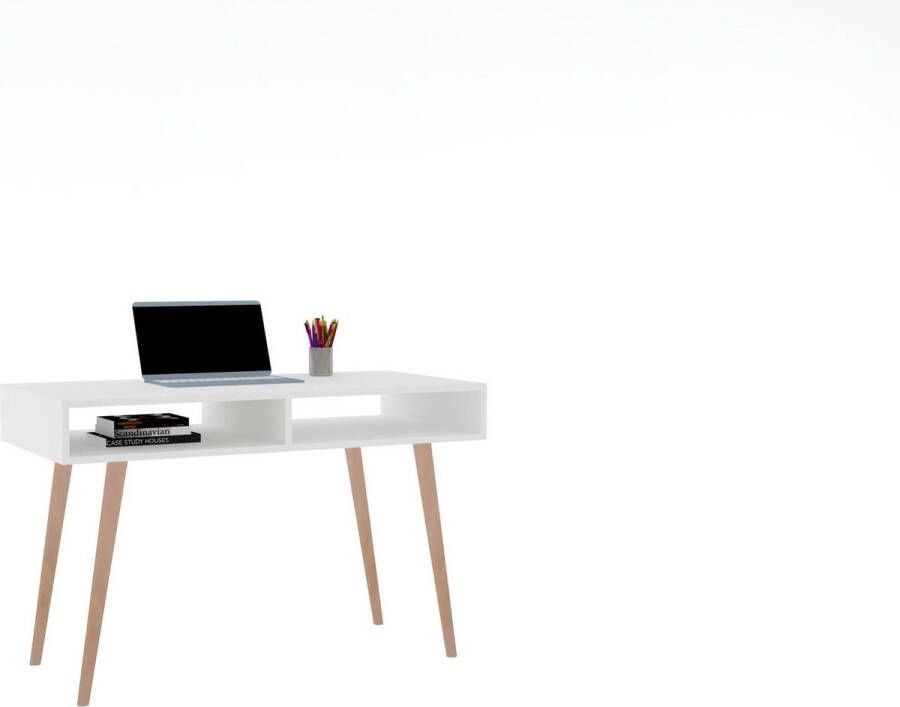 Asir studiebureau. 100% GEMELAMINEERDE SPAANPLAAT. Dikte: 18 mm. Metalen poten. Breedte: 120 cm Hoogte: 75 cm Diepte: 60 cm - Foto 7
