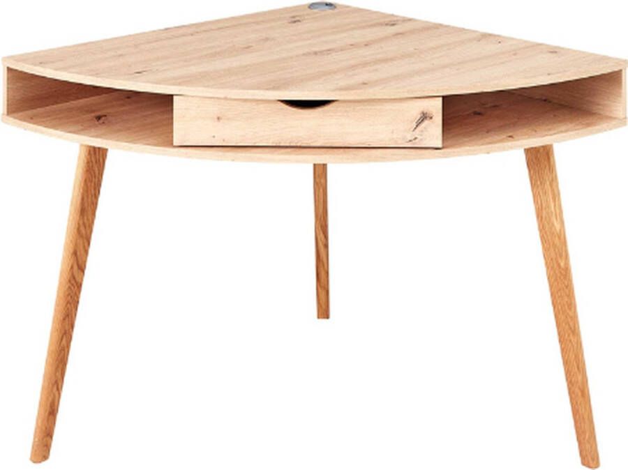 Emob Hoekbureau Inovo met lade eik Kantoor outlet Bruin Hout; Melamine; Spaanplaat Kantoor outlet Op voorraad - Foto 3