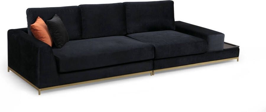 Emob Comfortabele en stijlvolle 4-zitsbank met beukenhouten frame en zwartgouden poten - Foto 3