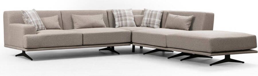 Emob Bentley Hoekbank BEUKENHOUT SPAANPLAAT Beige Zitmeubelen Beige Hout; Polyester Zitmeubelen Op voorraad - Foto 2