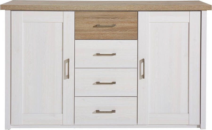Emob Commode Larnaca 150cm met 4 lades & 2 deuren wit Bega Polpower Woonkamerkasten Wit Spaanplaat Woonkamerkasten - Foto 2