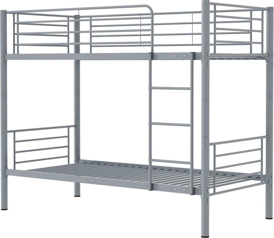 Emob Design EMOB Stapelbed Dixie 90x200cm metaal mat grijs Emob Exclusive Showroom Grijs Metaal Showroom Eenpersoons Stapelbed Op voorraad - Foto 2